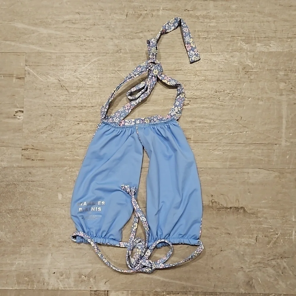 💕FRANKIES BIKINIS💕 Cupid High Neck Bikini Top Springtime Print ~ Large L NWOT